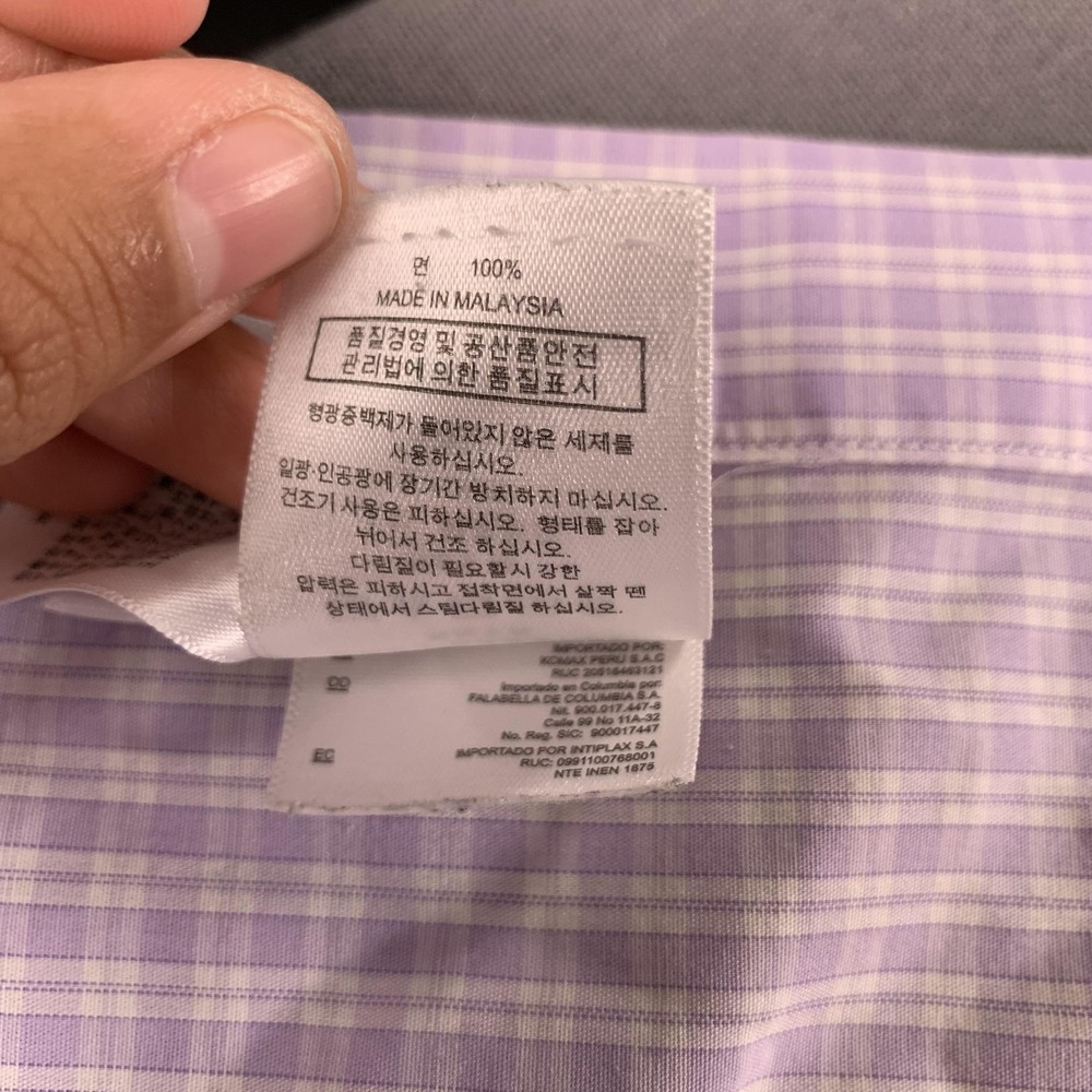 Brooks Brothers Shirt Mens 16.5 34 Purple Check Regent Non-Iron Supima Cotton - Picture 8 of 14